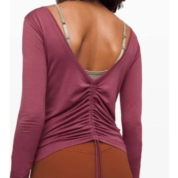 Lululemon Swiftly Speed Long Sleeve *Flow Cinch Back in "Plumful" - Picture 1 of 10